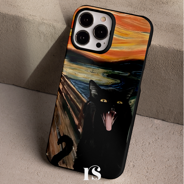 KEDİ ÇIĞLIĞI – 🎨🖤 Sanat Dokunuşlu Telefon Kılıfı